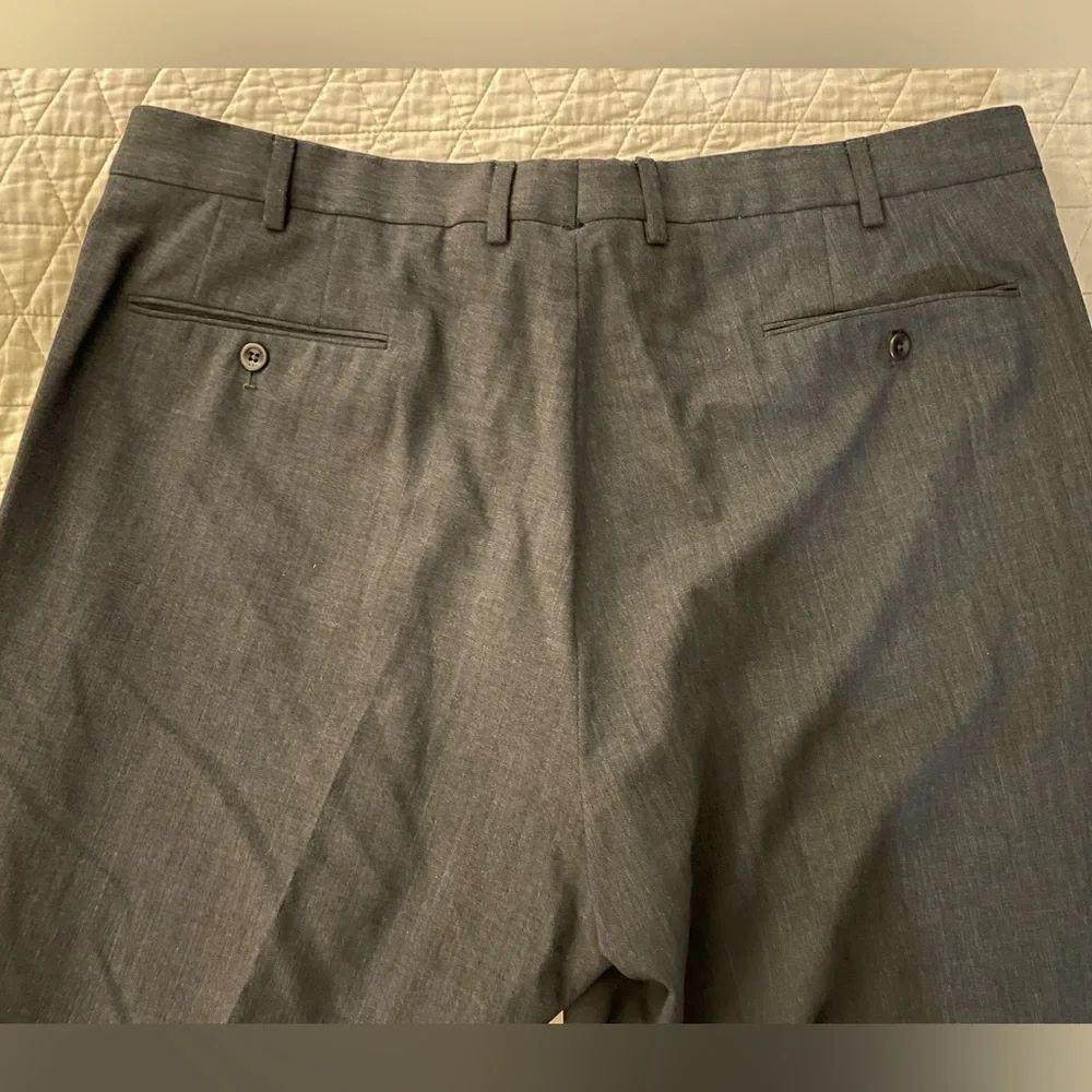 INCOTEX Made in Italy Super 120's Wool Flat Front Trouser‎ in Gray Size 38 $545